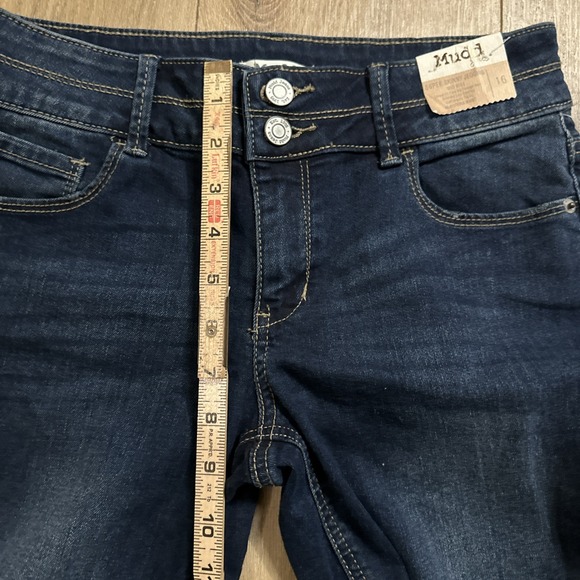 Mudd Girls Double Button Super Skinny Jegging Dark Denim Stretch Size 16 NEW - Picture 8 of 9